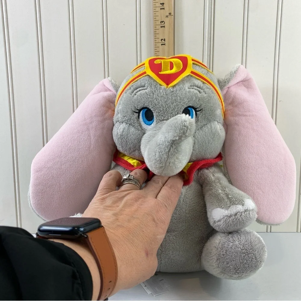 Disney Official Disney Parks Gray and Pink Elephant‎ Stuffed Animal 11”